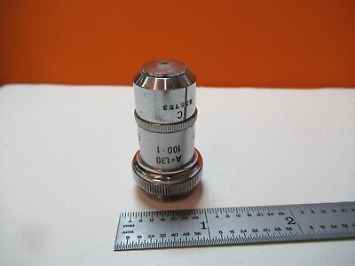 ANTIQUE OBJECTIVE LEITZ 100X /170 OPTICS MICROSCOPE PART AS PICTURED &16-B-75