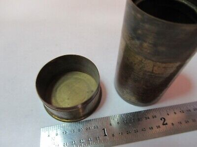 ANTIQUE BRASS EMPTY OBJECTIVE CONTAINER MICROSCOPE PART AS PICTURED &7B-B-57