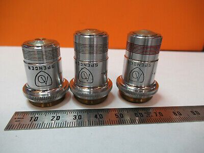 LOT SPENCER OBJECTIVE 10X 43X 97X MICROSCOPE PART OPTICS AS PICTURED AO #P4-A-23