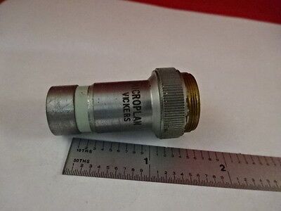 MICROSCOPE PART VICKERS ENGLAND UK OBJECTIVE MICROPLAN 10X OPTICS AS IS #21-A-21