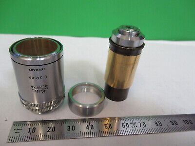 FOR PARTS cracked LEITZ 160X OBJECTIVE MICROSCOPE PART AS PICTURED &Z1-A-07