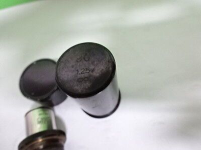 MICROSCOPE PART OBJECTIVE CARL ZEISS GERMANY HI 90X OPTICS AS IS #AE-28