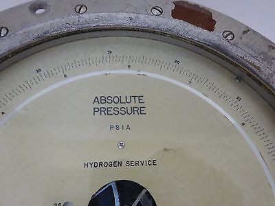 WALLACE & TIERNAN ABSOLUTE PRESSURE GAGE DIAL HYDROGEN SERVICE AS IS BIN#TC-3