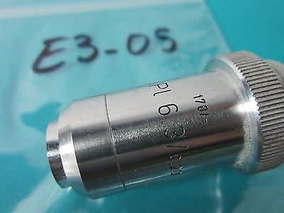 MICROSCOPE OBJECTIVE LEITZ WETZLAR GERMANY 6.3X NPL OPTICS BIN#E3-05