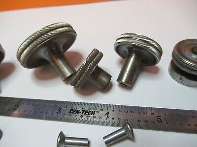 ANTIQUE LEITZ GERMANY SET OF BRASS KNOBS MICROSCOPE PART AS PICTURED &W8-A-20