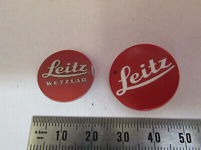 LEITZ WETZLAR PAIR LOGO PLASTIC + ALUMINUM MICROSCOPE PART AS PICTURED &B2-A-37