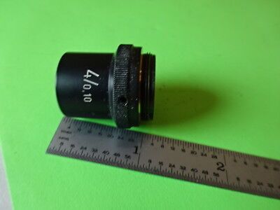 WILD HEERBRUGG SWISS  OBJECTIVE 4X OPTICS MICROSCOPE PART AS IS #L5-B-38