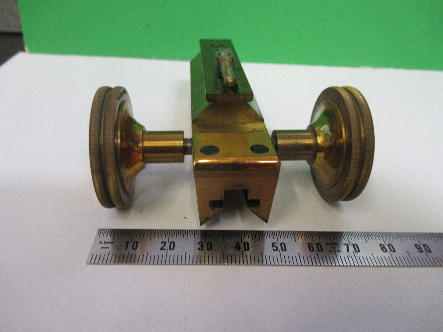 SPENCER ANTIQUE  BRASS STAGE SUPPORT MICROSCOPE PART AS PICTURED &R7-B-19Ax