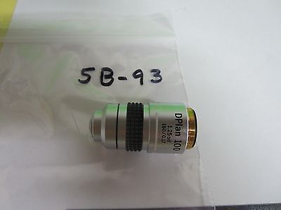 OPTICAL MICROSCOPE OBJECTIVE OLYMPUS JAPAN DPLAN 100X OPTICS BIN#5B-93