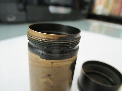 EMPTY BRASS OBJECTIVE CONTAINER SPENCER MICROSCOPE PART AS PICTURED &4B-FT-35