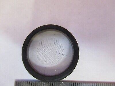 OPTICAL RETICLE GRATICULE MEASURING RARE MICROSCOPE PART AS PICTURED &19-B-34