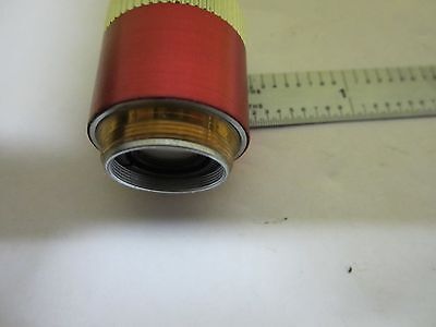 MICROSCOPE PART OBJECTIVE LEITZ GERMANY RED OPTICS AS IS BIN#T9-24