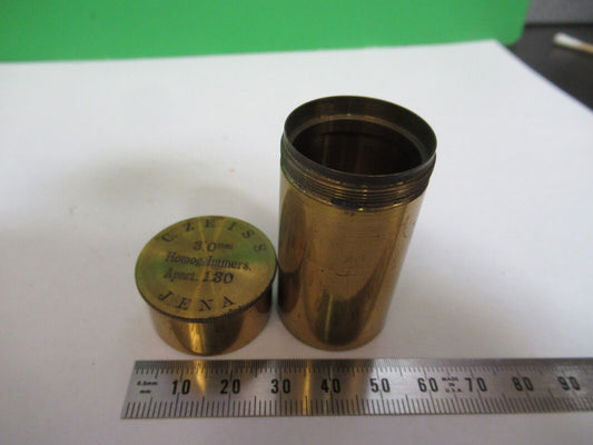 ANTIQUE BRASS ZEISS 3mm CANISTER OBJECTIVE MICROSCOPE PART AS PICTURED P2-B-38