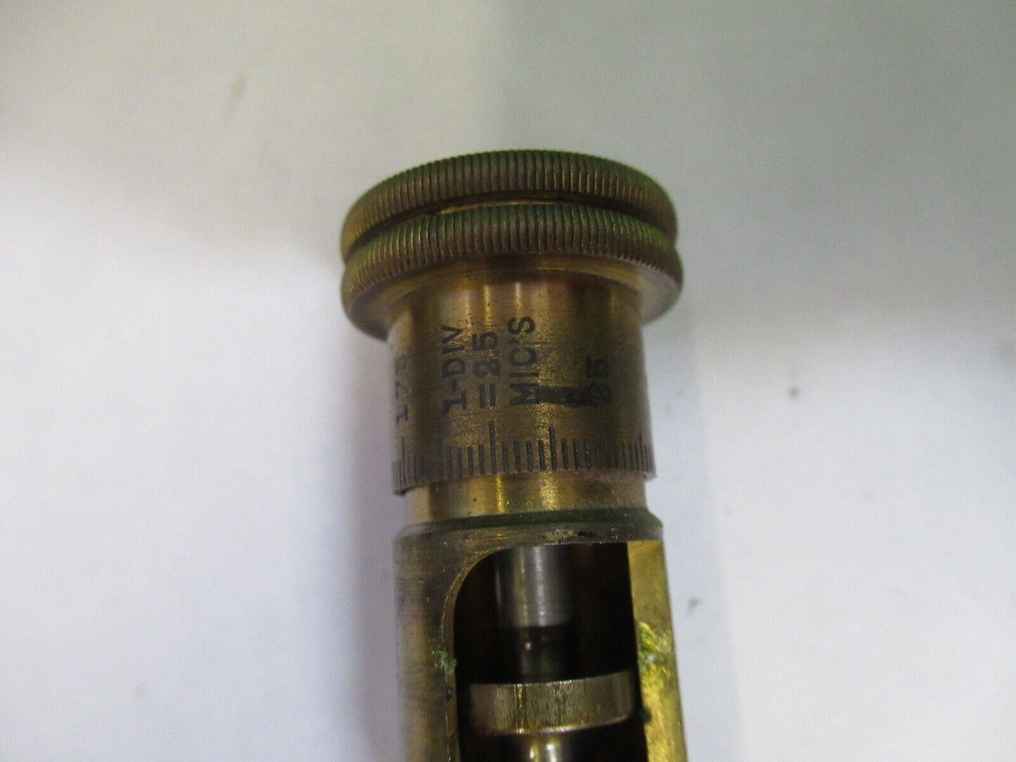 SPENCER ANTIQUE  BRASS FINE MICROMETER MICROSCOPE PART AS PICTURED &R7-B-19Bx