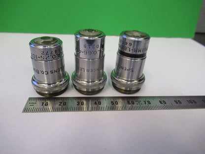 LOT 3 ea OBJECTIVES SPENCER AO MICROSCOPE PART AS PICTURED &R3-B-85