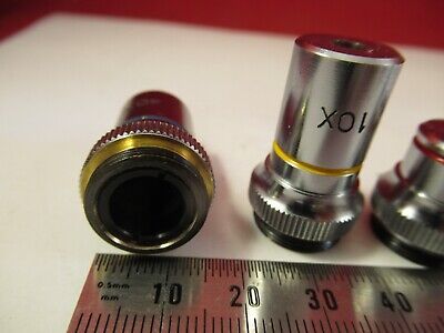 LOT 3 EA MINI OBJECTIVES OPTICS MICROSCOPE PART AS PICTURED &P7-B-02