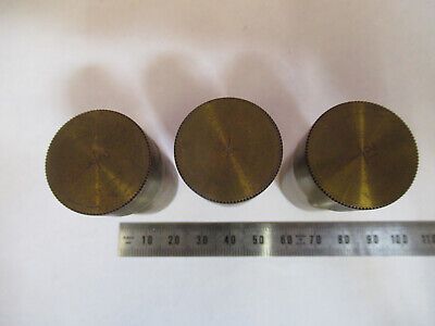 LOT ANTIQUE 3 EMPTY OBJECTIVE CANS LEITZ MICROSCOPE PART AS PICTURED 4B-FT-27