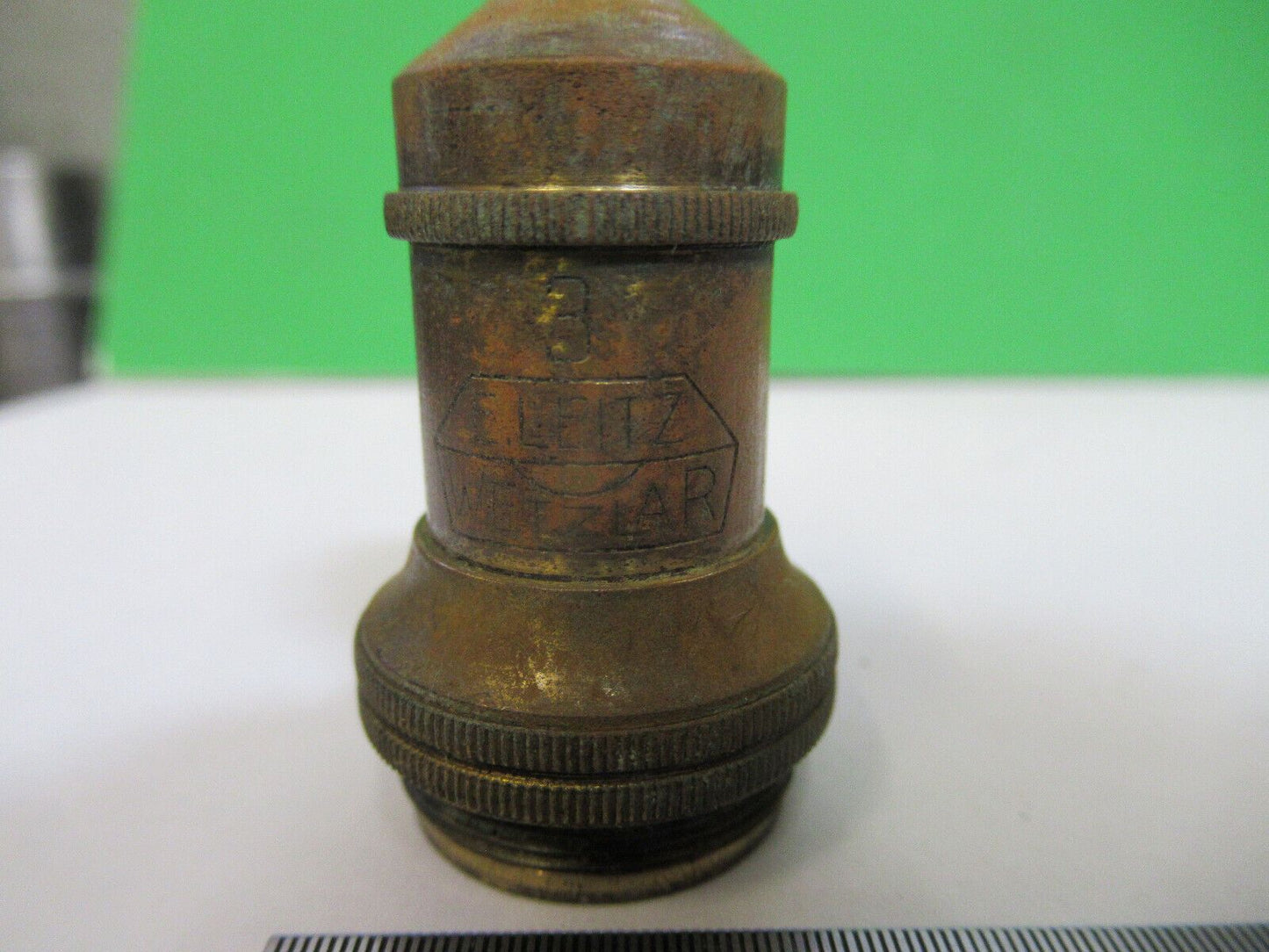 RUSTY ANTIQUE BRASS ERNST LEITZ OBJECTIVE MICROSCOPE PART AS PICTURED &H9-A-44