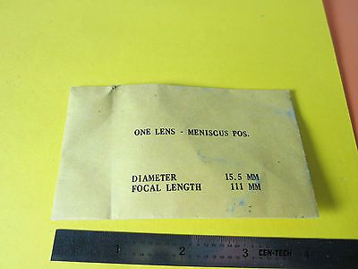 OPTISCHE LINSE 15,5 mm DURCHMESSER FL 111 mm LASEROPTIK BIN#D1