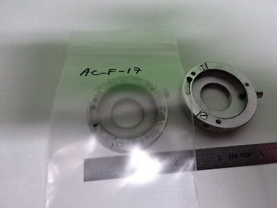 MICROSCOPE PART LOT 2 EA PHACO OBJECTIVE ADAPTERS LEITZ OPTICS AS IS B#AC-F-17