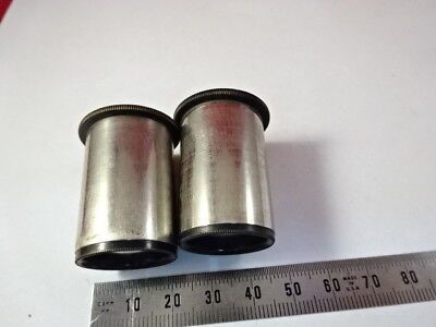 PAIR VINTAGE 10X LENS EYEPIECE OCULAR MICROSCOPE PART OPTICS &99-A-28