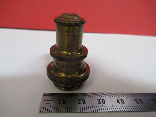 ANTIQUE  BRASS BAUSCH LOMB OBJECTIVE 1/8 MICROSCOPE PART AS PICTURED G4-A-106