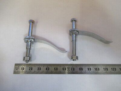 PAIR of CLIPS STAGE MICROSCOPE PART AS PICTURED &H1-B-28