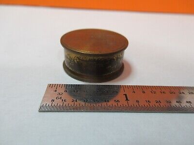 ANTIQUE BRASS CONTAINER with DARK FIELD PARTS MICROSCOPE AS PICTURED &7B-B-61