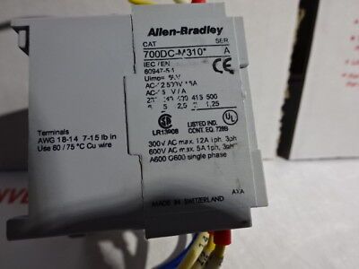 ALLEN BRADLEY 700DC-M310 CONTACTOR SWISS MADE CONTROL SYSTEMS AS PICTURED &96-34