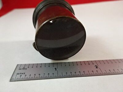 ANTIQUE BRASS MOUNTED LENS MICROSCOPE PART OPTICS #L9-B-24