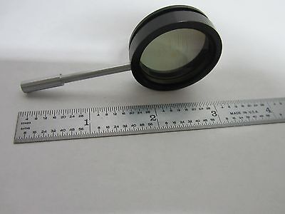 OPTICAL MICROSCOPE PART POLARIZER [BURNT SPOT in middle] OPTICS AS IS BIN#N7-27