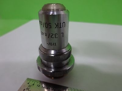 MICROSCOPE PART OBJECTIVE LEITZ GERMANY L 32 UTK + IRIS OPTICS AS IS BIN#V3-B-14