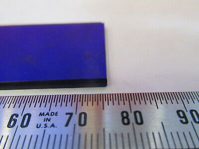 ANTIQUE BLUE GLASS SLIDE FILTER OPTICS MICROSCOPE PART AS PICTURED &F6-B-116