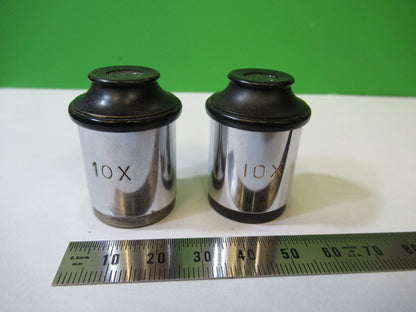 SPENCER AO PAIR 10X EYEPIECE OPTICS LENS MICROSCOPE PART AS PICTURED #22-A-26