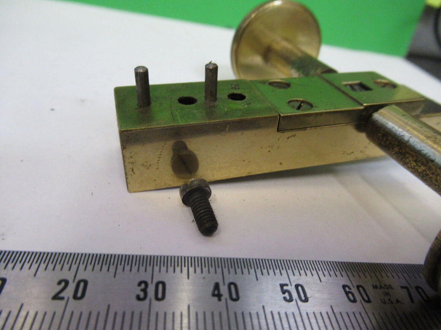 BAUSCH LOMB ANTIQUE BRASS TUBUS HOLDER MICROSCOPE PART AS PICTURED #W5-B-12