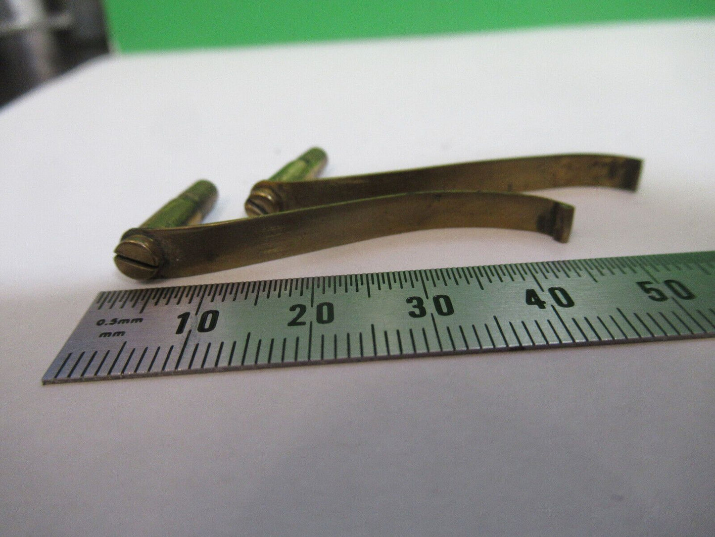 ANTIQUE BRASS PAIR CLIP JAMES PARKES ENGLAND MICROSCOPE PART as pictured R2-A-78