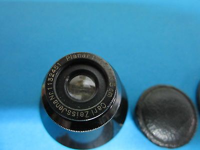 RARE MICROSCOPE OBJECTIVE LENS CARL ZEISS JENA GERMANY PLANAR 4.5X 3.5 cm OPTICS