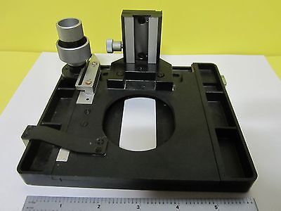 MICROSCOPE PART LEITZ WETZLAR GERMANY STAGE TABLE MICROMETER AS IS BIN#T8-05