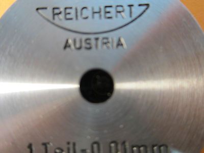 MICROSCOPE PART METROLOGY REICHERT AUSTRIA RETICLE TEIL 0.01 mm OPTICS BIN#24-77