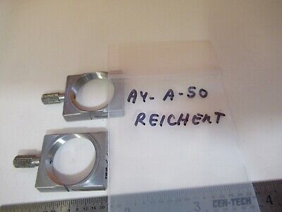 REICHERT AUSTRIA LOT 2 ea HOLDER OBJECTIVE MICROSCOPE PART AS PICTURED &A4-A-50