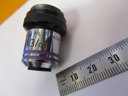 WILD HEERBRUGG SWISS FLUOTAR 3X OBJECTIVE MICROSCOPE PART AS PICTURED Y2-A-20