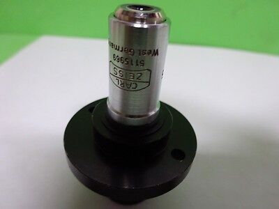 MICROSCOPE PART OBJECTIVE ZEISS GERMANY 10X OPTICS  AS IS BIN#72-22