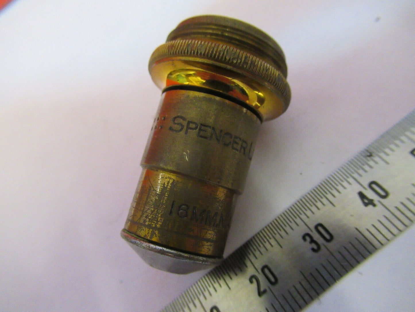 ANTIQUE BRASS SPENCER OBJECTIVE 10X  MICROSCOPE PART AS PICTURED &P8-A-103