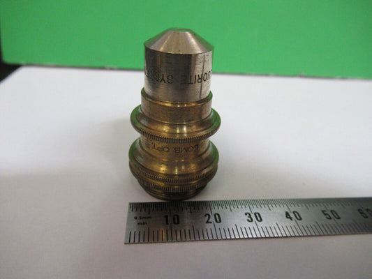 ANTIQUE BRASS BAUSCH LOMB FLUOR 1.8mm OBJECTIVE MICROSCOPE AS PICTURED #H3-A-19