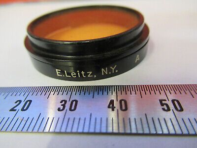 ERNST LEITZ N.Y. ORANGE FILTER MICROSCOPE PART OPTICS AS PICTURED #82-A-11