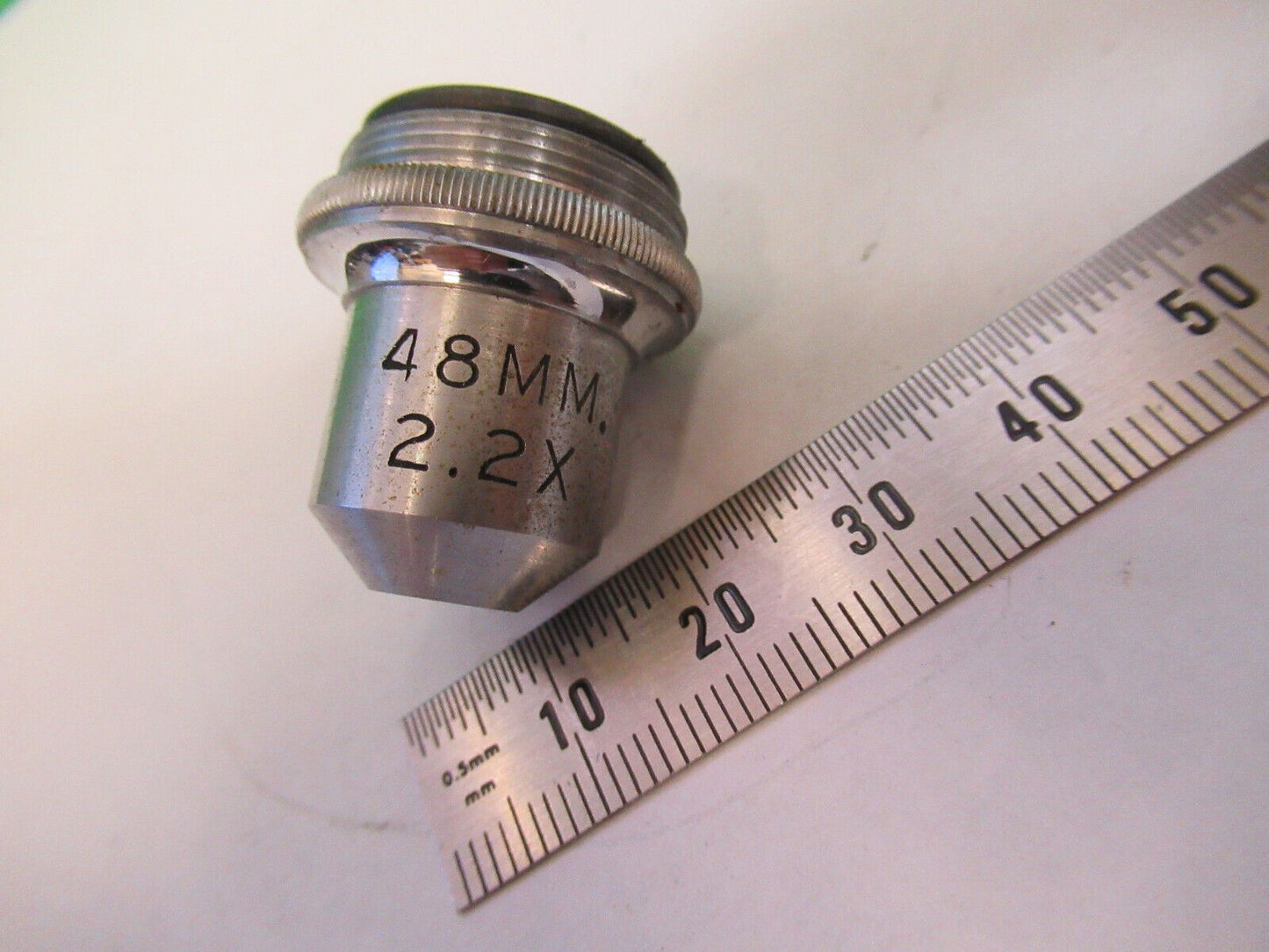 ANTIQUE SPENCER 48mm OBJECTIVE 2.2X MICROSCOPE PART AS PICTURED G5-A-55