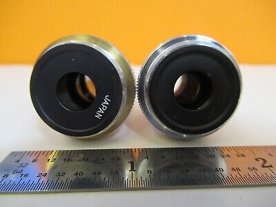 LOT 2 EA OBJECTIVE 10X 5X JAPAN OPTICS MICROSCOPE PART as pictured &A4-FT-95