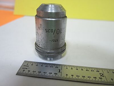 MICROSCOPE PART LEITZ OBJECTIVE 10X GERMANY OPTICS AS IS BIN#L5-97