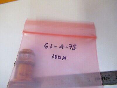 OBJECTIVE ANTIQUE BRASS LEITZ 100X OPTICS MICROSCOPE PART AS PICTURED &G1-A-75