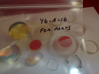 FOR PARTS OPTICS LOT [some blemishes, scratches, etc] LENSES FLAT AS IS #Y6-A-16